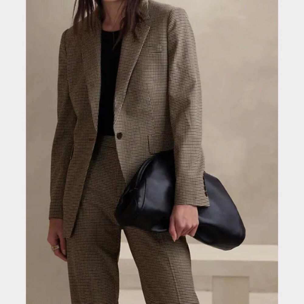 Banana Republic Brown Glen Plaid Blazer